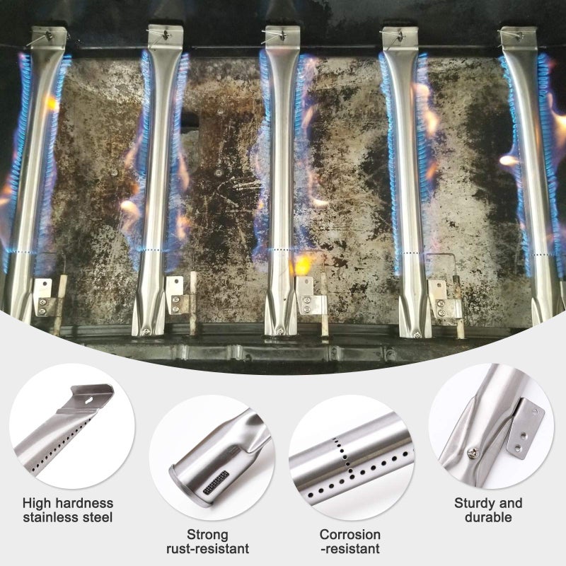 Adviace Grill Replacement Parts for Nexgrill 720-0830H, 4 Pack Grill Burners and Heat Plates Shield for Home Depot Nexgrill 4 Burner 720-0830H Gas Grills - Image 4